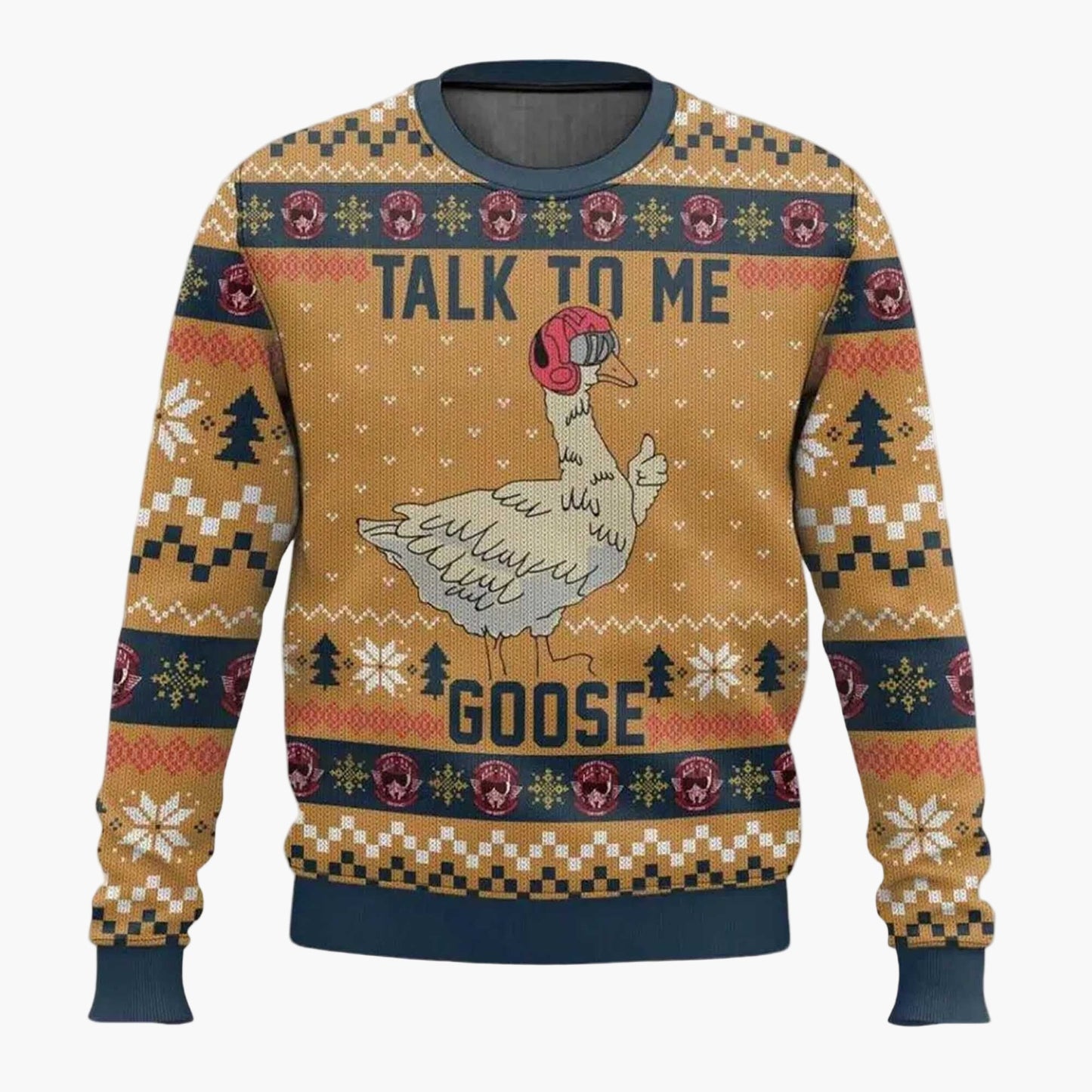 Herren Weihnachtspullover Talk to Me Goose – Lustiger Ugly Xmas Sweater für Weihnachten