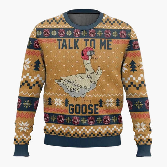 Herren Weihnachtspullover Talk to Me Goose – Lustiger Ugly Xmas Sweater für Weihnachten