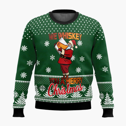 Herren Ugly Christmas Sweater Totenkopf mit Weihnachtsmütze – Lustiger Pullover für Weihnachten