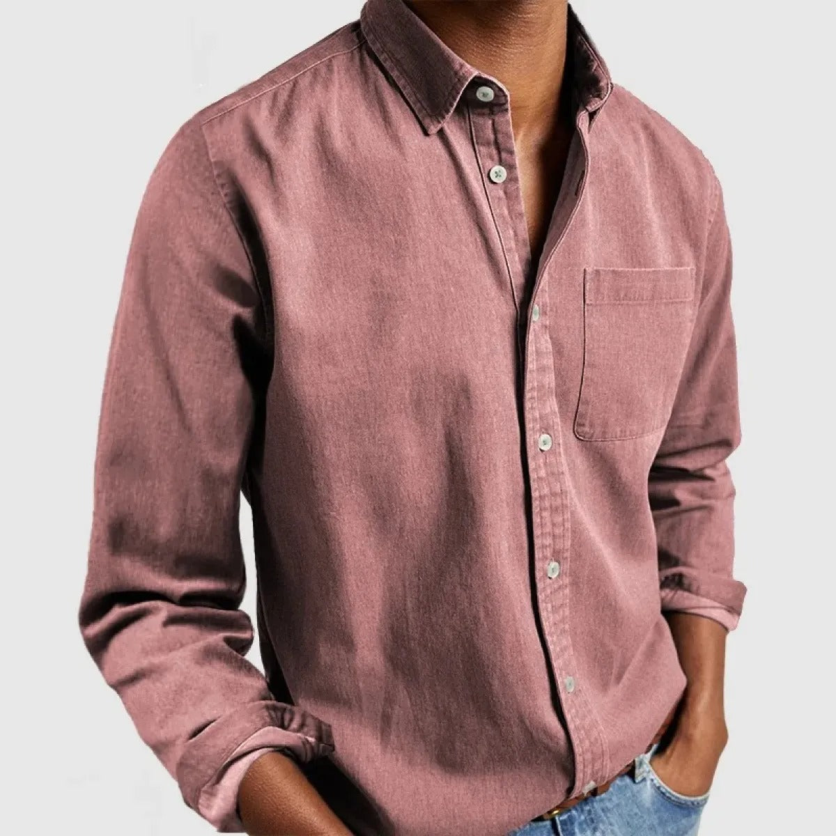 Herren Langarm Freizeithemd – Klassischer Look für Büro & Alltag