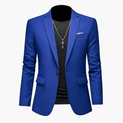 Herren Blazer Modern Ein-Knopf Freizeitjacke für Business und Party