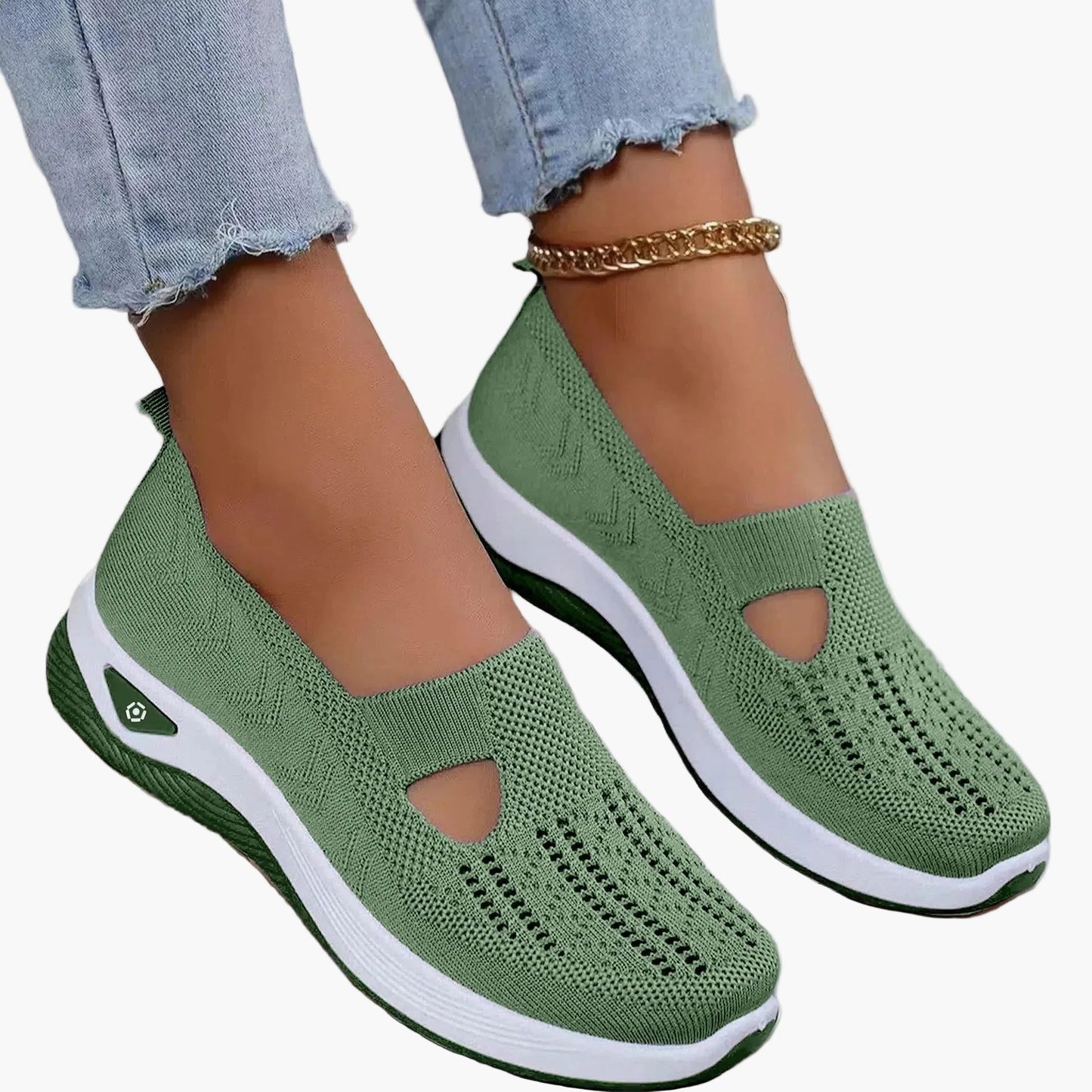 Damen-Slipper mit dämpfender Plateausohle und Cut-Out-Design
