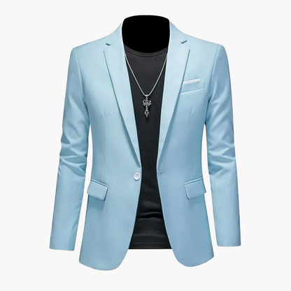 Herren Blazer Modern Ein-Knopf Freizeitjacke für Business und Party