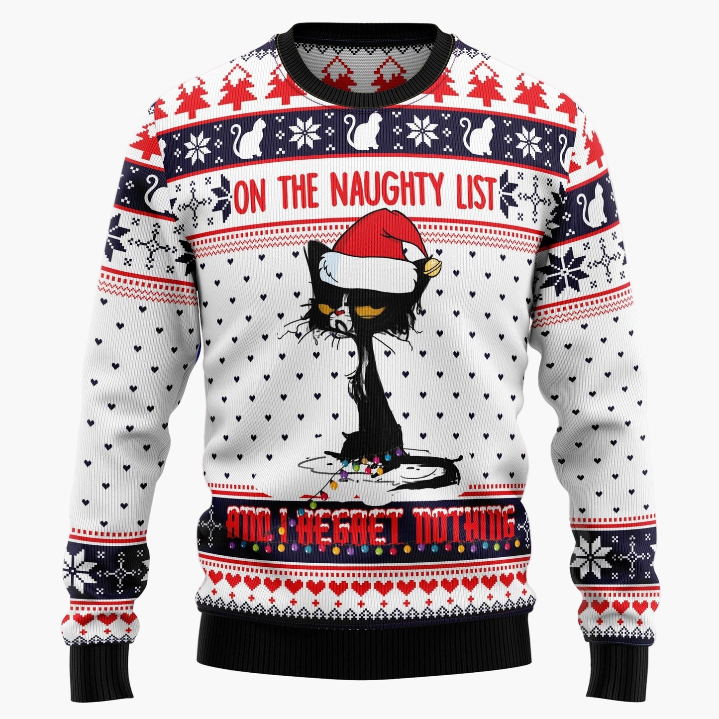 Herren Ugly Christmas Sweater Totenkopf mit Weihnachtsmütze – Lustiger Pullover für Weihnachten