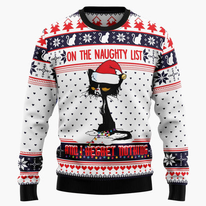 Herren Ugly Christmas Sweater Totenkopf mit Weihnachtsmütze – Lustiger Pullover für Weihnachten