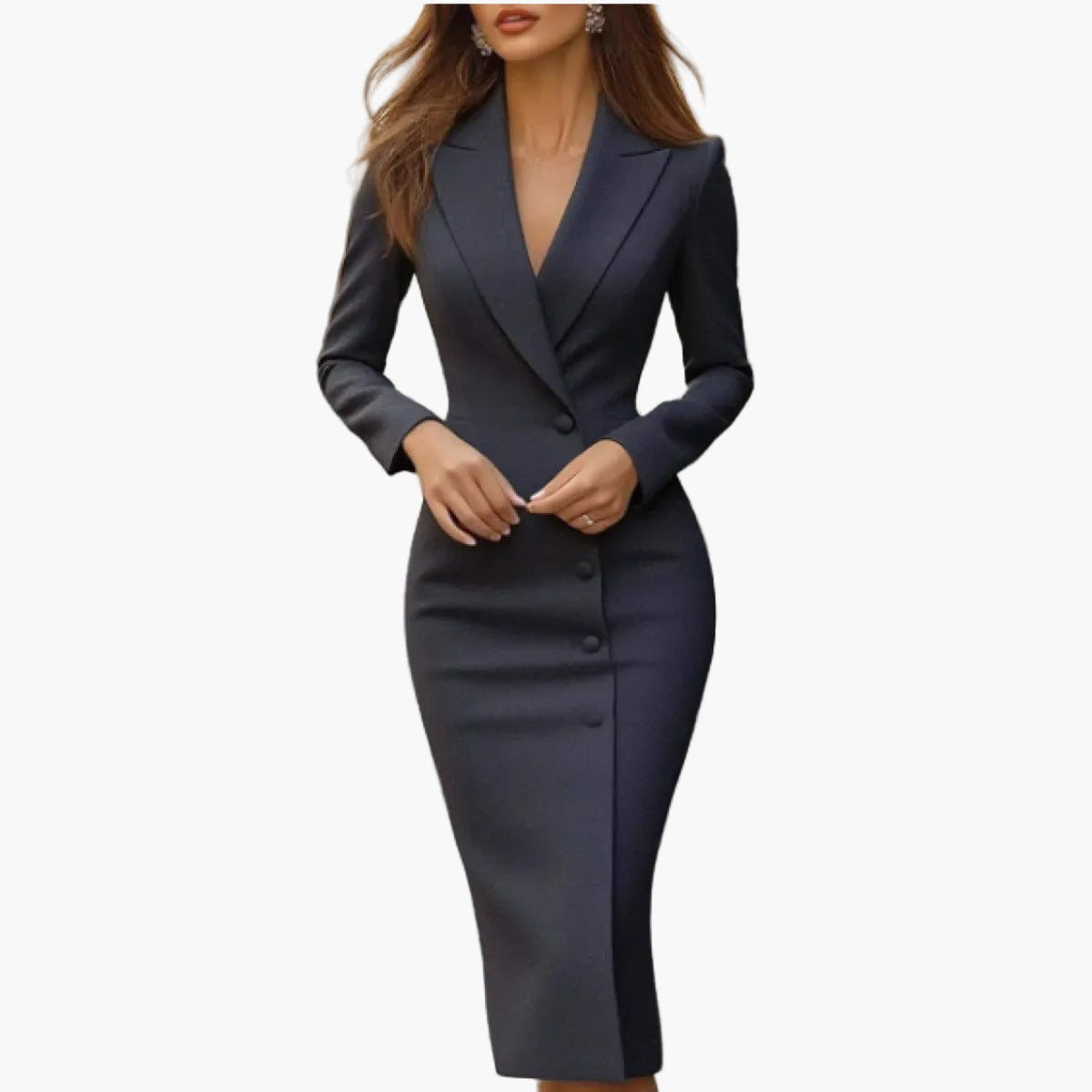 Damen Etuikleid im Blazer-Stil mit Reverskragen