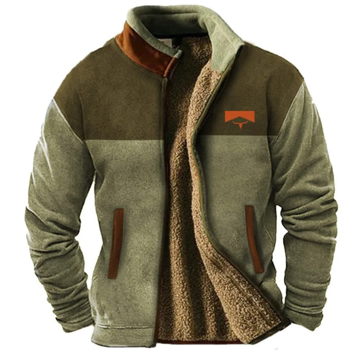 Herren Fleecejacke im Ethno-Stil – Outdoor, Freizeit & Alltag