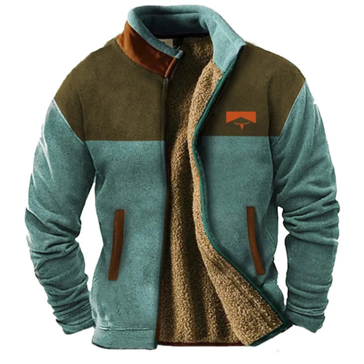 Herren Fleecejacke im Ethno-Stil – Outdoor, Freizeit & Alltag