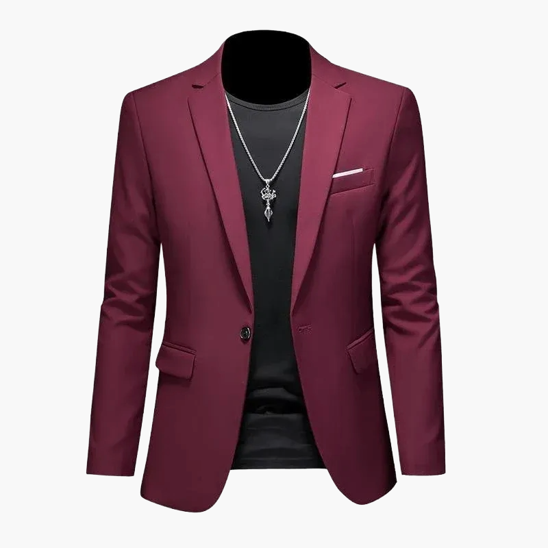 Herren Blazer Modern Ein-Knopf Freizeitjacke für Business und Party