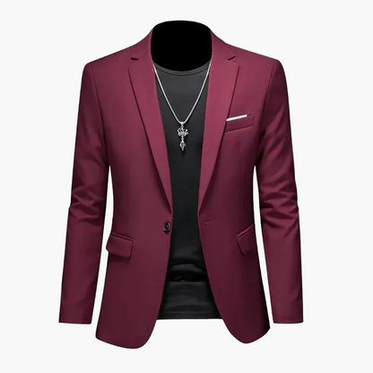 Herren Blazer Modern Ein-Knopf Freizeitjacke für Business und Party