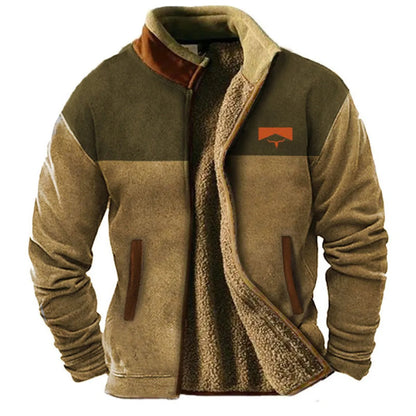 Herren Fleecejacke im Ethno-Stil – Outdoor, Freizeit & Alltag