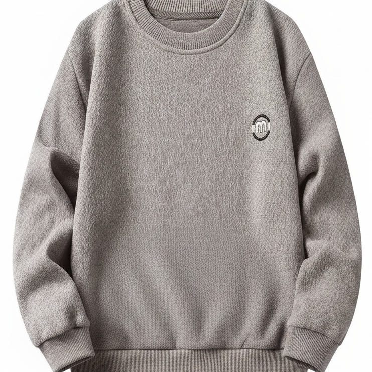 Unisex Langarm Sweatshirt Pullover Rundhals mit Logo-Detail Winter