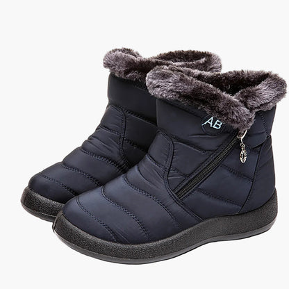 Damen Winterstiefel Warm Gefüttert Wasserdicht mit Reißverschluss – Bequeme Alltagsschuhe für kalte Tage