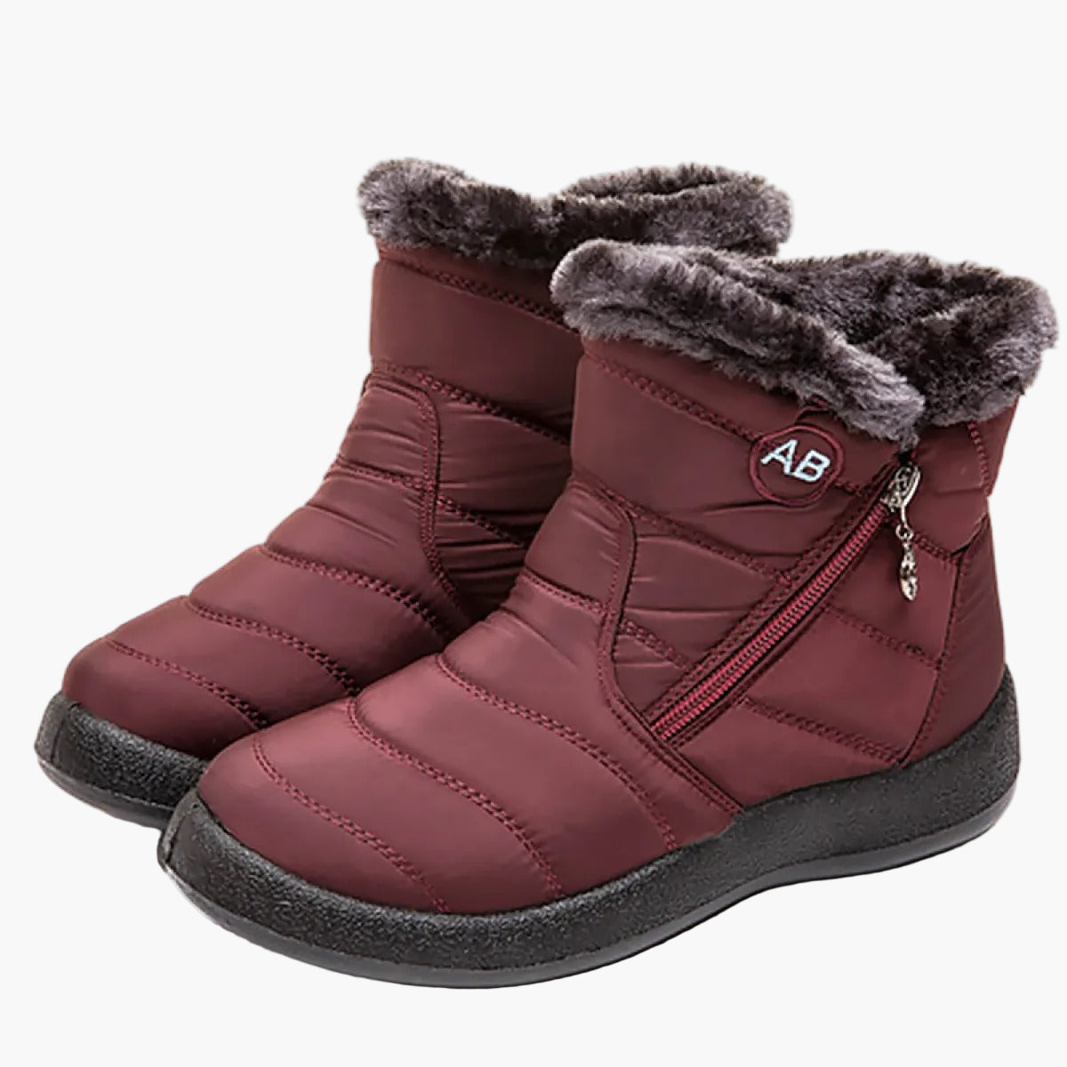 Damen Winterstiefel Warm Gefüttert Wasserdicht mit Reißverschluss – Bequeme Alltagsschuhe für kalte Tage