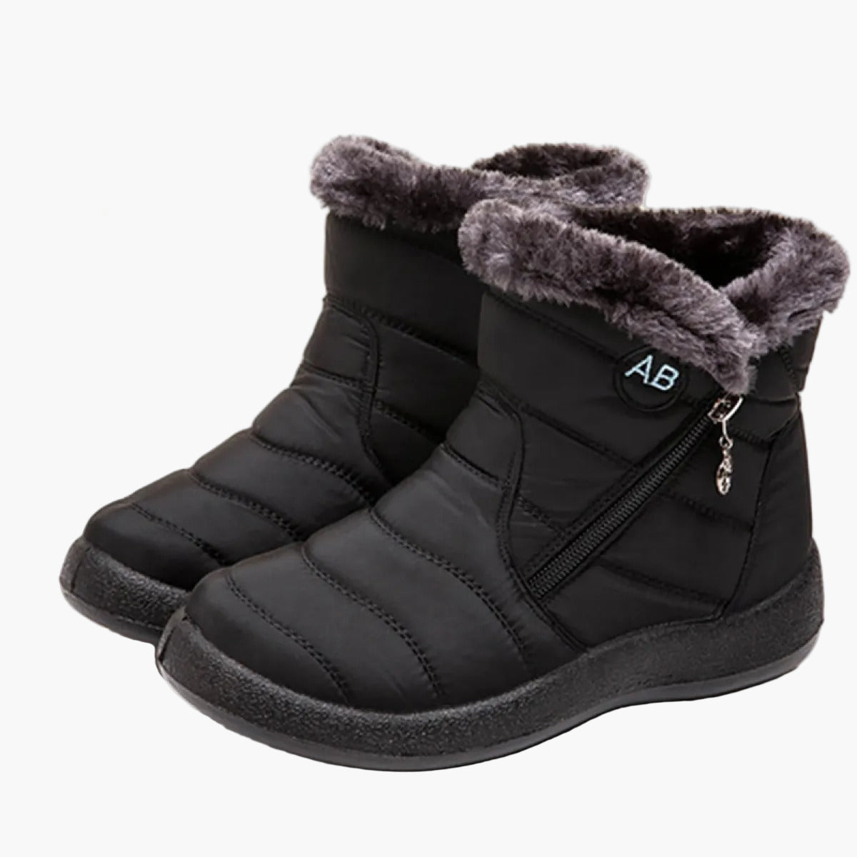 Damen Winterstiefel Warm Gefüttert Wasserdicht mit Reißverschluss – Bequeme Alltagsschuhe für kalte Tage