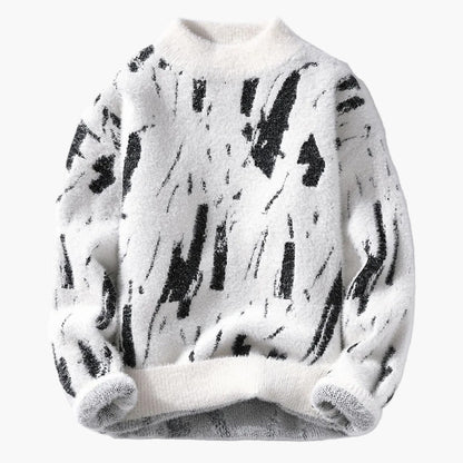 Herren Kuscheliger Strickpullover mit Modernem Muster – Stilvoller Relaxed Fit für Herbst und Winter