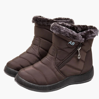 Damen Winterstiefel Warm Gefüttert Wasserdicht mit Reißverschluss – Bequeme Alltagsschuhe für kalte Tage