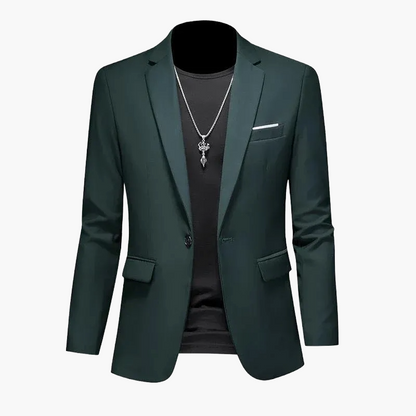 Herren Blazer Modern Ein-Knopf Freizeitjacke für Business und Party