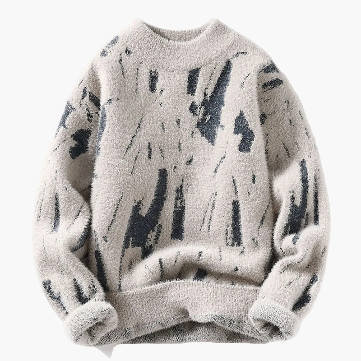 Herren Kuscheliger Strickpullover mit Modernem Muster – Stilvoller Relaxed Fit für Herbst und Winter