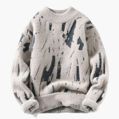 Herren Kuscheliger Strickpullover mit Modernem Muster – Stilvoller Relaxed Fit für Herbst und Winter