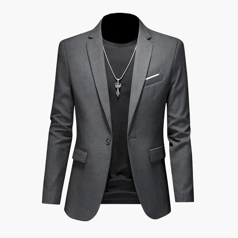 Herren Blazer Modern Ein-Knopf Freizeitjacke für Business und Party