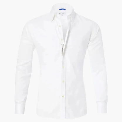 Herren Slim Fit Hemd mit verdecktem Reißverschluss – Modernes Business & Freizeit Design