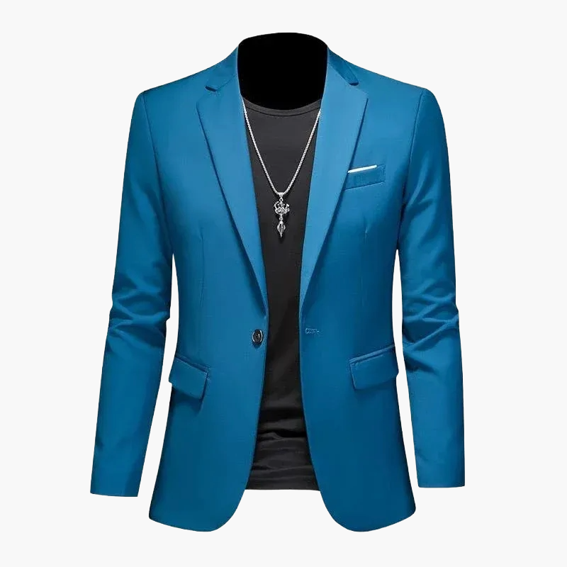 Herren Blazer Modern Ein-Knopf Freizeitjacke für Business und Party