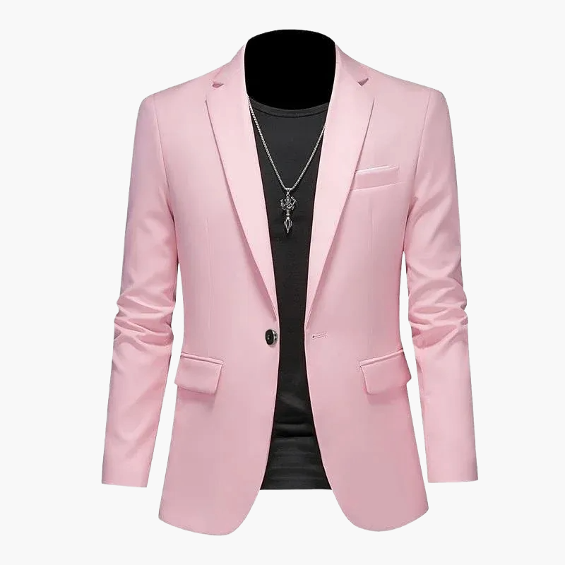Herren Blazer Modern Ein-Knopf Freizeitjacke für Business und Party