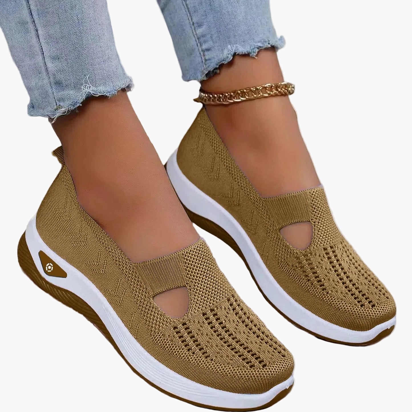 Damen-Slipper mit dämpfender Plateausohle und Cut-Out-Design