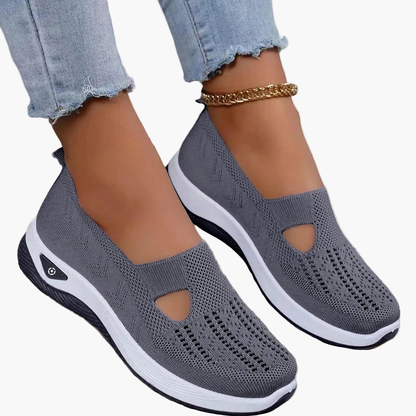 Damen-Slipper mit dämpfender Plateausohle und Cut-Out-Design