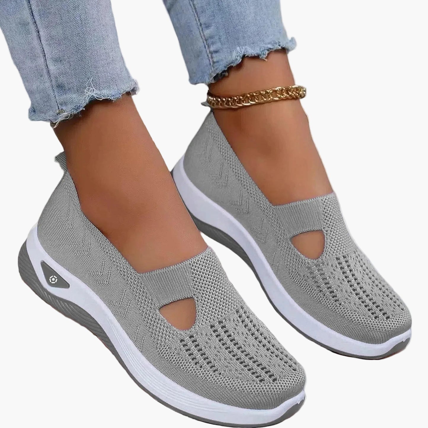 Damen-Slipper mit dämpfender Plateausohle und Cut-Out-Design
