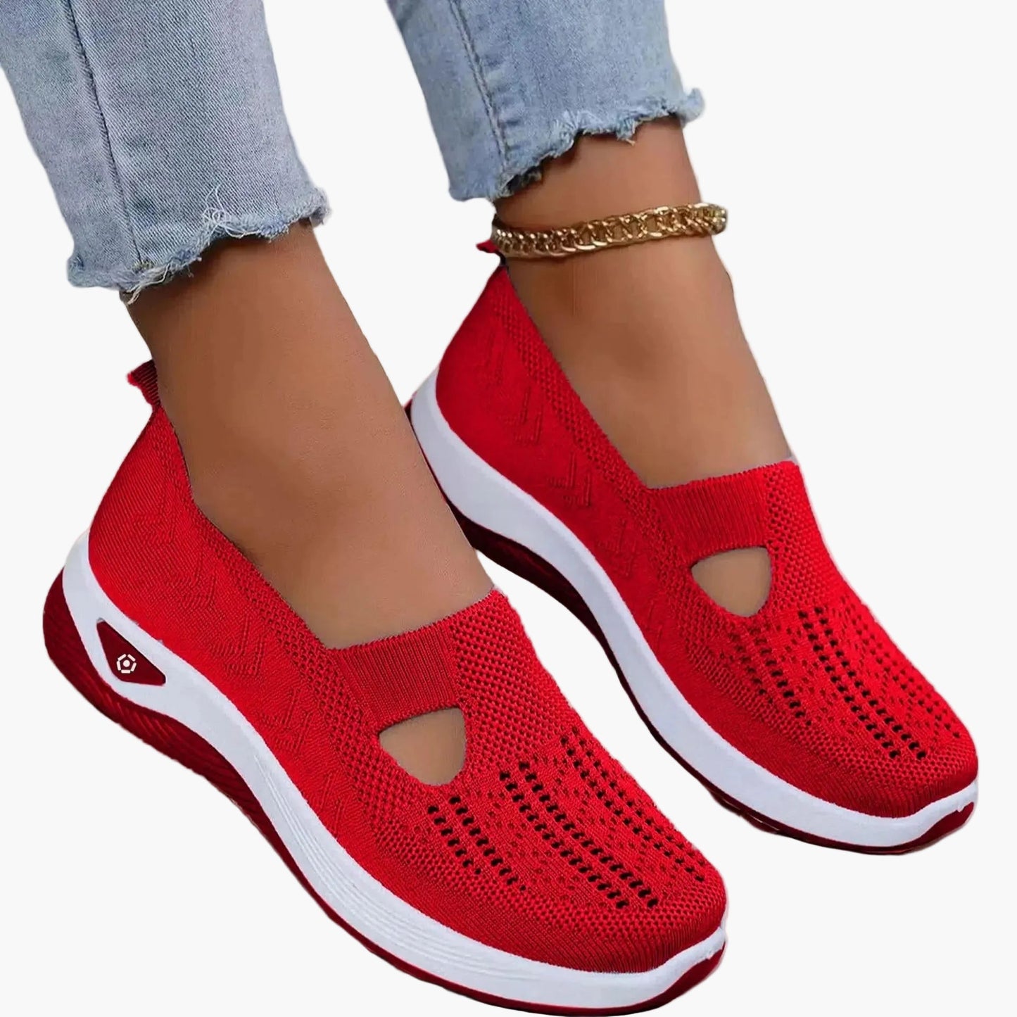 Damen-Slipper mit dämpfender Plateausohle und Cut-Out-Design
