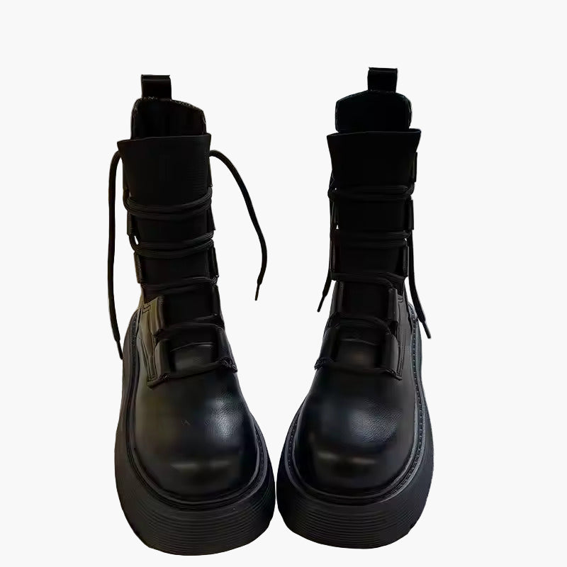 Damen Plateau-Sneaker mit Frontschnürung – Modische High-Top Freizeitschuhe für Alltag & Streetstyle