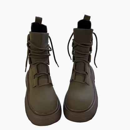 Damen Plateau-Sneaker mit Frontschnürung – Modische High-Top Freizeitschuhe für Alltag & Streetstyle