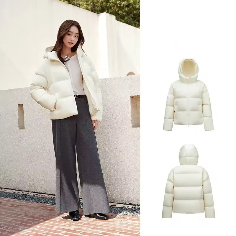 Damen Steppjacke mit Kapuze – Winter Outdoor Freizeitjacke, lässiger Stil