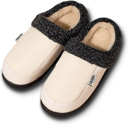 Unisex Winterhausschuhe gerippt mit weichem Futter Grau