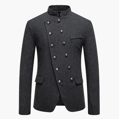 Herren Modernes Stehkragen Sakko mit Doppelreihigen Knöpfen – Elegantes Business & Party Outfit