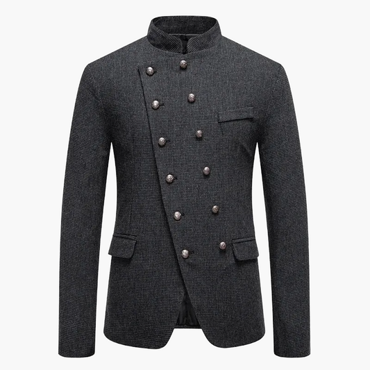 Herren Modernes Stehkragen Sakko mit Doppelreihigen Knöpfen – Elegantes Business & Party Outfit