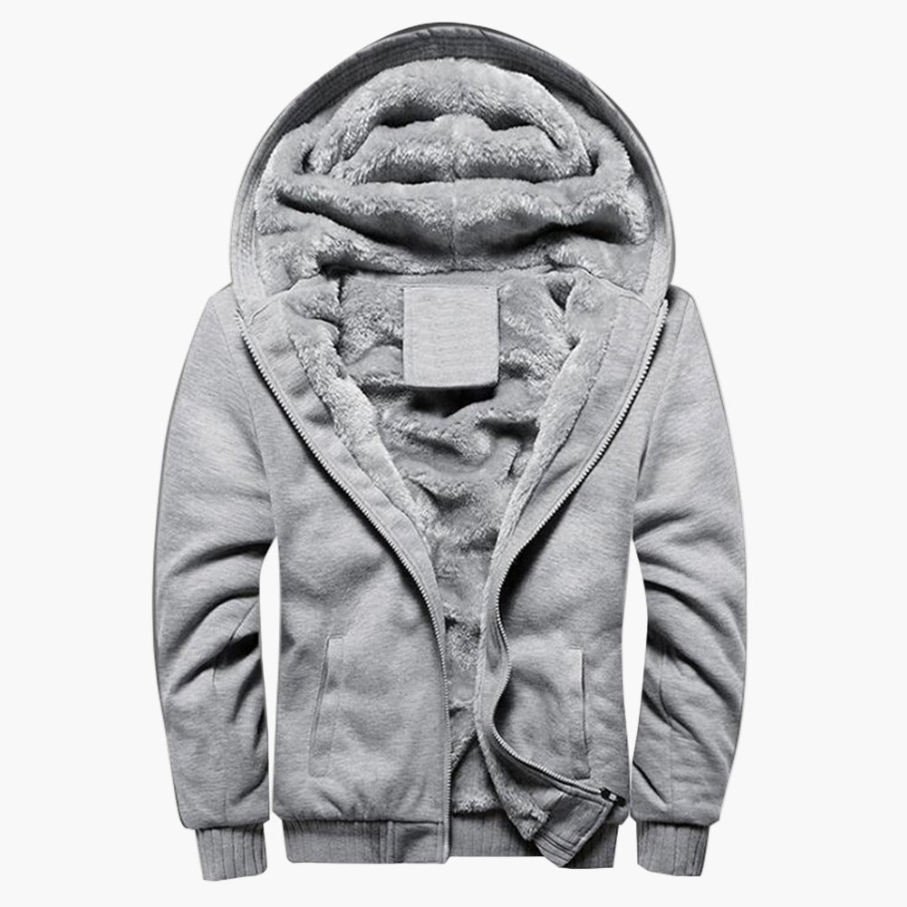 Herren Winter Fleece Kapuzenjacke – Warme Freizeitjacke mit Reißverschluss für kalte Tage