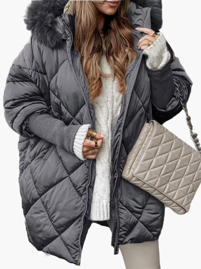 Damen Steppjacke Wintermode mit Kapuze – Eleganter Outdoor Mantel für kalte Tage