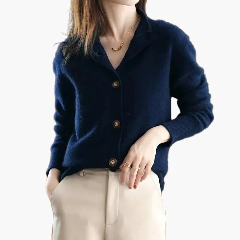 Damen Strickjacke im klassischen Stil für Business und Freizeit