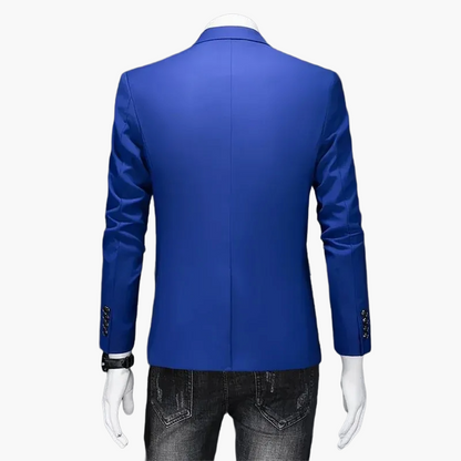 Herren Blazer Modern Ein-Knopf Freizeitjacke für Business und Party