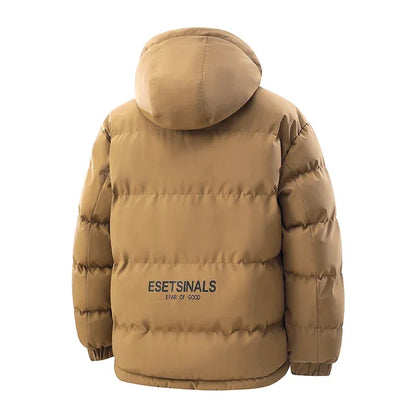 Herren Winter Outdoorjacke – Wasserdicht & Winddicht, Casual Stil, Warm gefüttert mit Kapuze