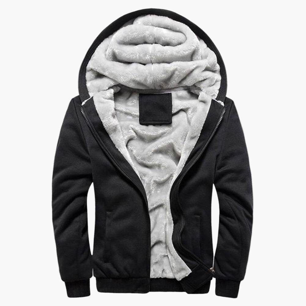 Herren Winter Fleece Kapuzenjacke – Warme Freizeitjacke mit Reißverschluss für kalte Tage