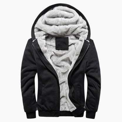 Herren Winter Fleece Kapuzenjacke – Warme Freizeitjacke mit Reißverschluss für kalte Tage