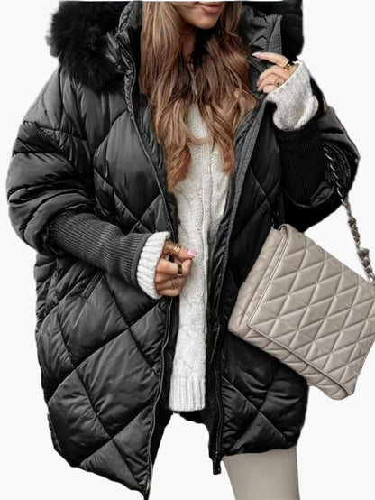 Damen Steppjacke Wintermode mit Kapuze – Eleganter Outdoor Mantel für kalte Tage