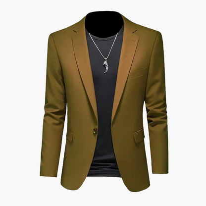 Herren Blazer Modern Ein-Knopf Freizeitjacke für Business und Party
