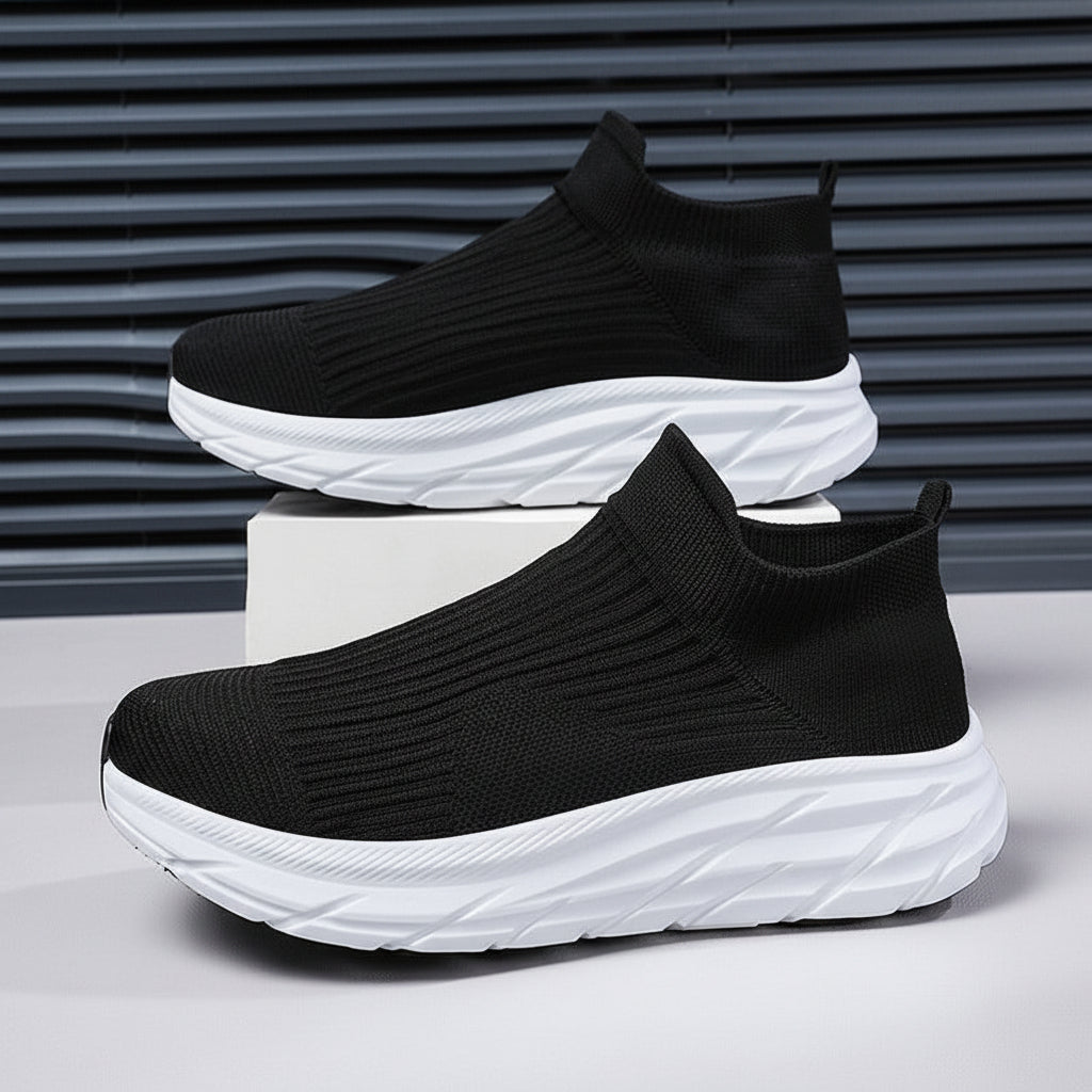Unisex Slip-on Sneaker gestrickt dickere Sohle einfarbig
