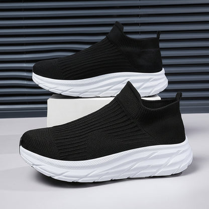 Unisex Slip-on Sneaker gestrickt dickere Sohle einfarbig