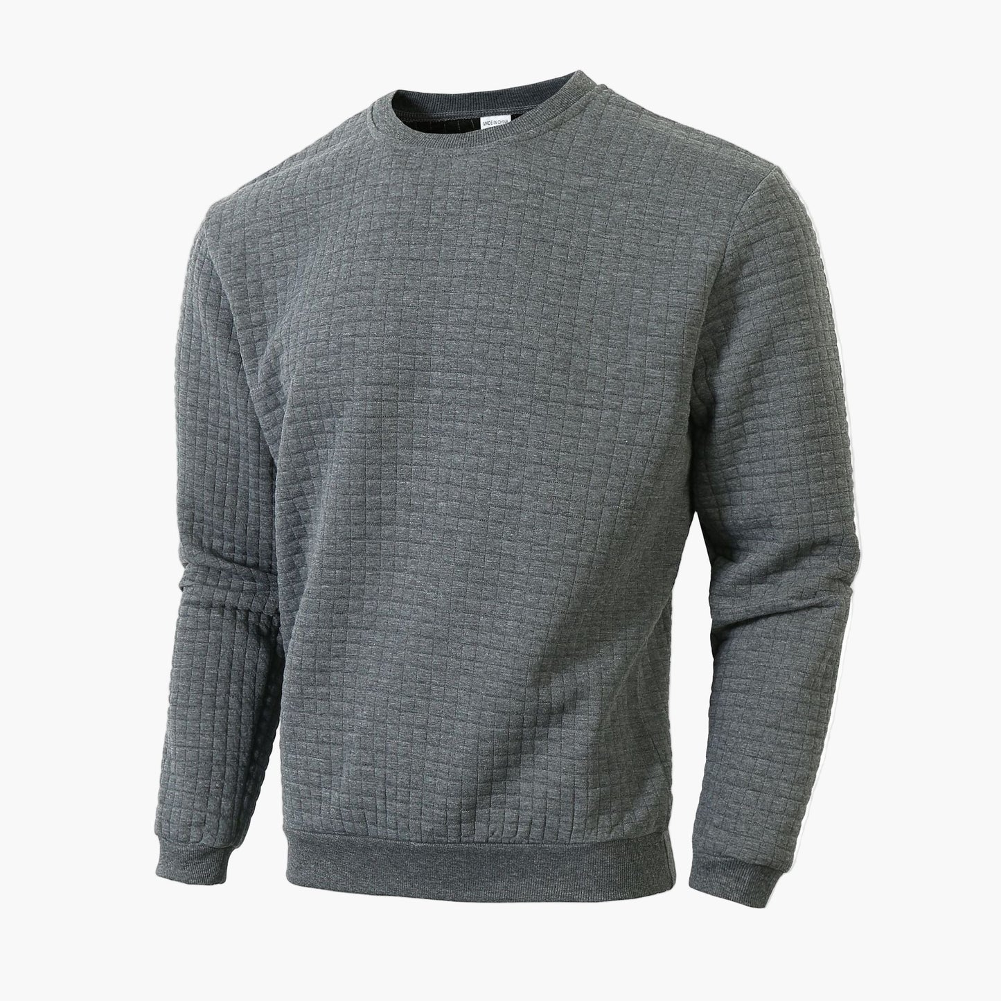 Herren Sweatshirt mit Strukturmuster – Lässiger Rundhals Pullover für Alltag und Freizeit